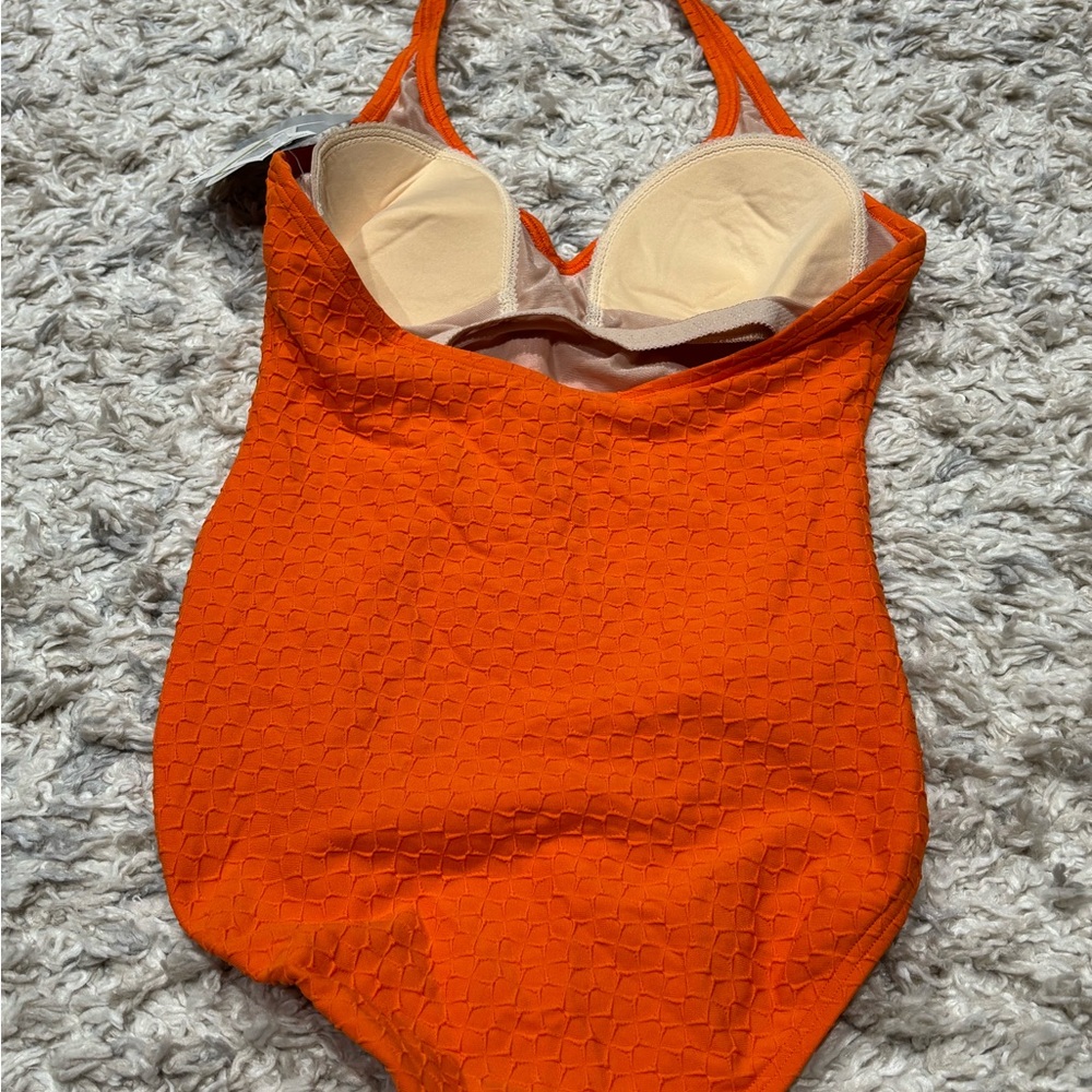 Speedo Orange Textured Swimsuit New with Tags Size 14 - Picture 14 of 16